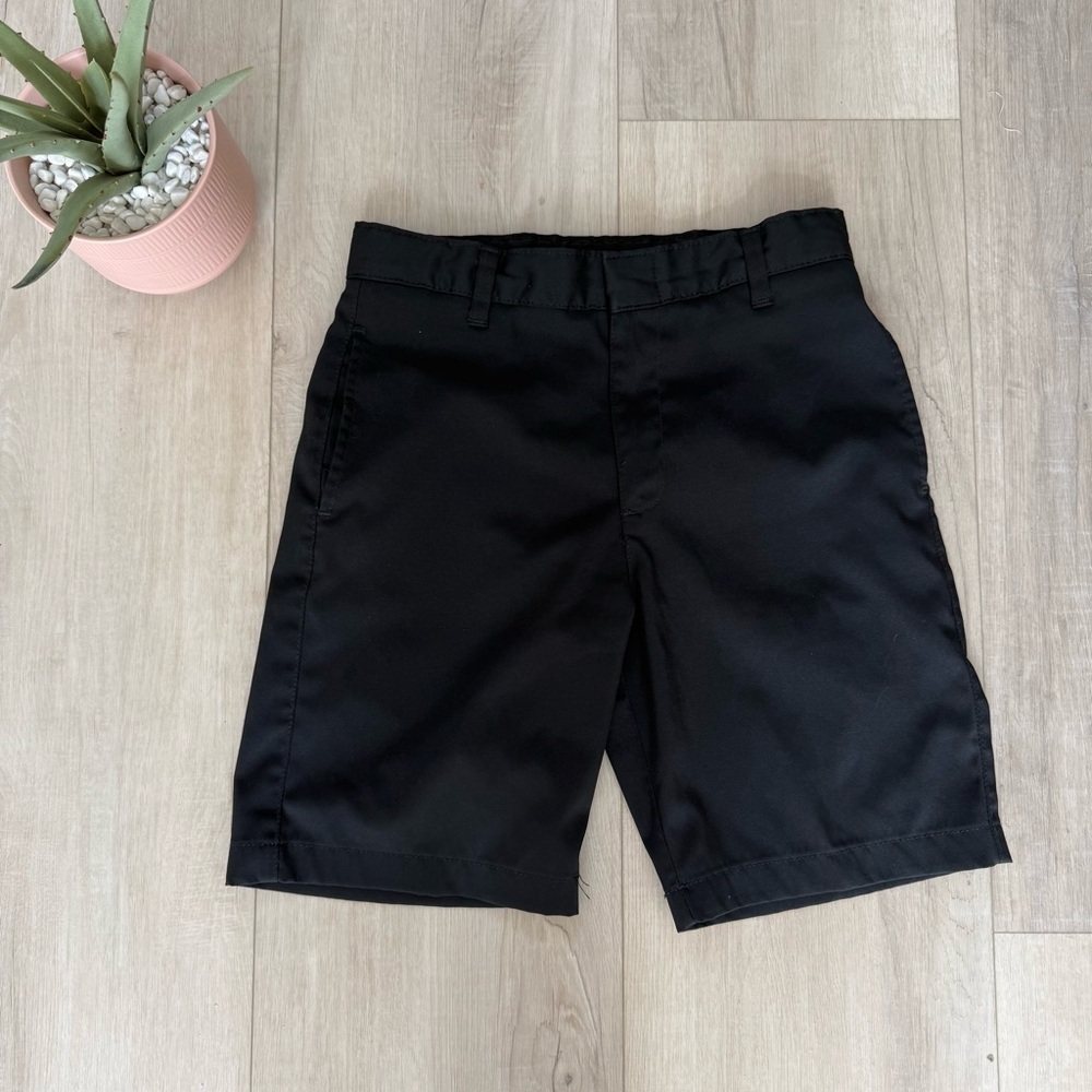 Boys black school uniform shorts  church dress shorts size 11 with pockets